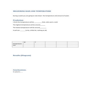 Measuring rain and temperature