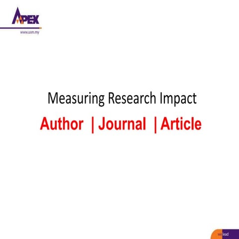 Measuring Research Impact