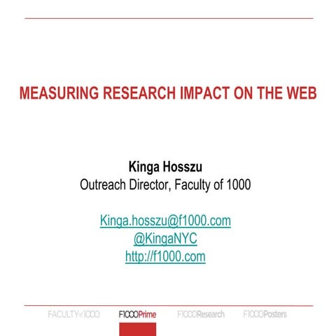 How to measure research impact on the web
