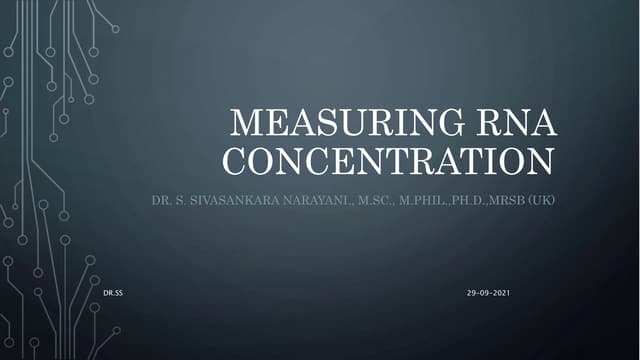 Measuring RNA concentration