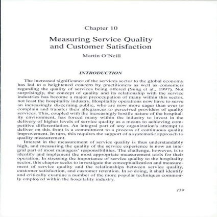 Measuring service quality