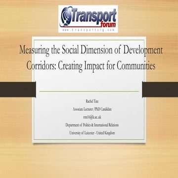 Measuring the social dimension of development corridors