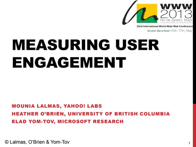 Measuring User Engagement
