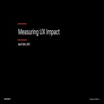 Measuring UX Impact