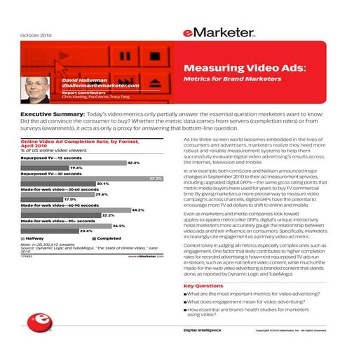 Measuring Video Advertising