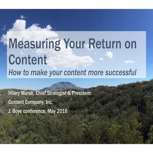 Measuring your return on content