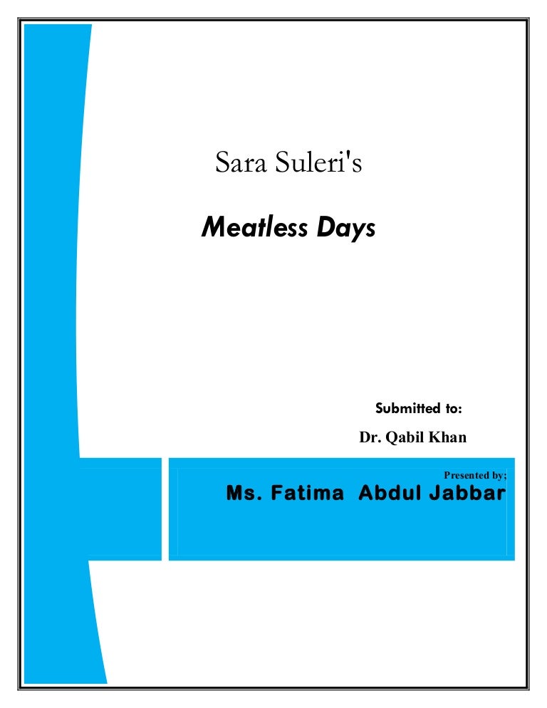 Meatless days by sara sulero