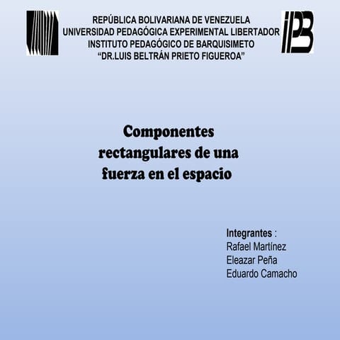 componentes rectangulares de una fuerza en el espacio