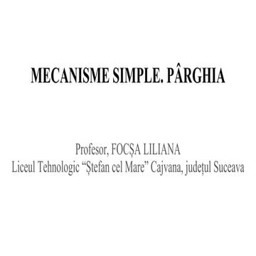 Mecanisme simple. parghia