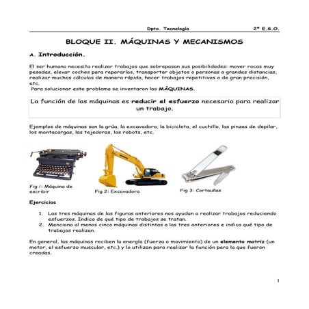 2º ESO Mecanismos de transmisión. Apuntes y ejercicios.