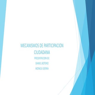 Mecanismos de participacion ciudadana