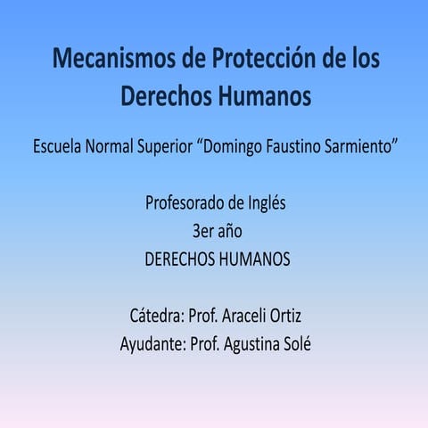 Mecanismos de protección de los derechos humanos