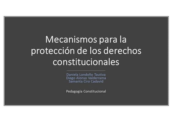 Mecanismos de protección de los derechos humanos en colombia | PDF