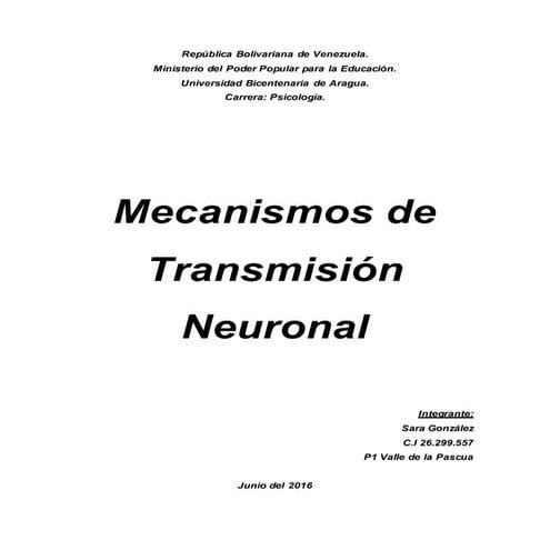 Mecanismos de transmision neuronal