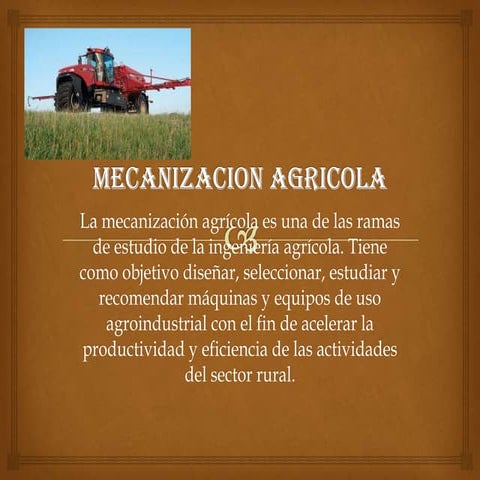 Mecanizacion agricola