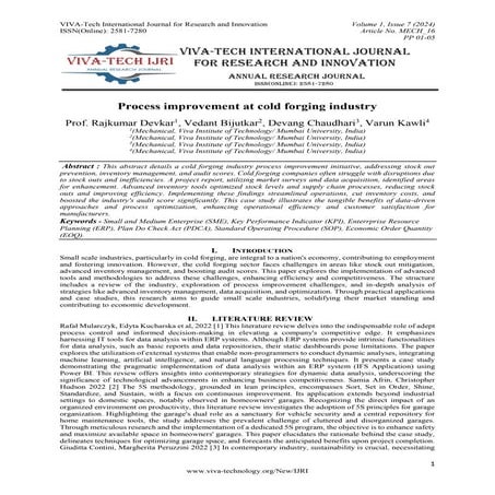 Process improvement at cold forging industry | PDF