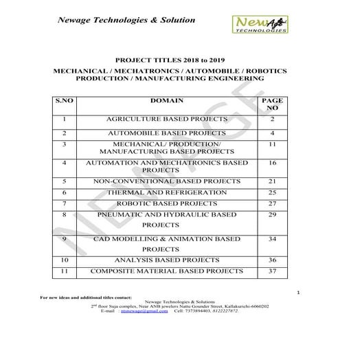mechanical project title-diploma and engineering 2018-2019