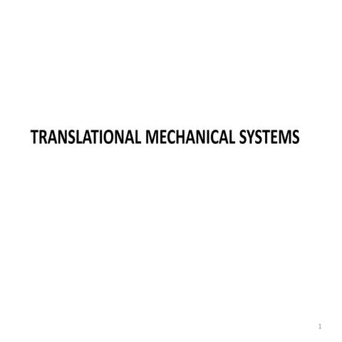 Transfer function of Mechanical translational system | PPTX