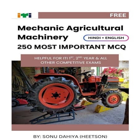 Mechanic Agricultural Machinery Question Paper ITI MCQ Book Free