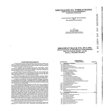 Mechanical vibraions by V.P. Singh