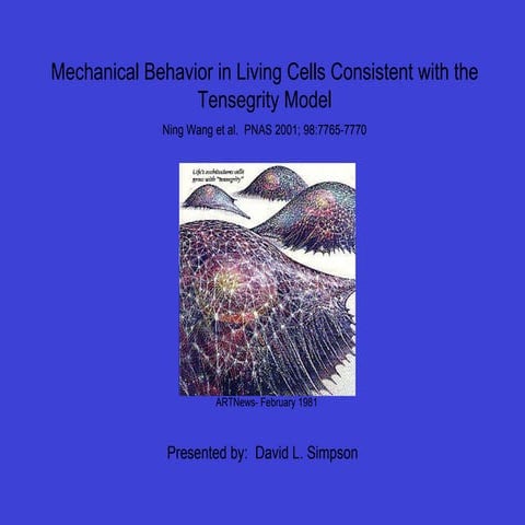 Mechanical Behavior In Living Cells Consistent With The Tensegrity Model By S...