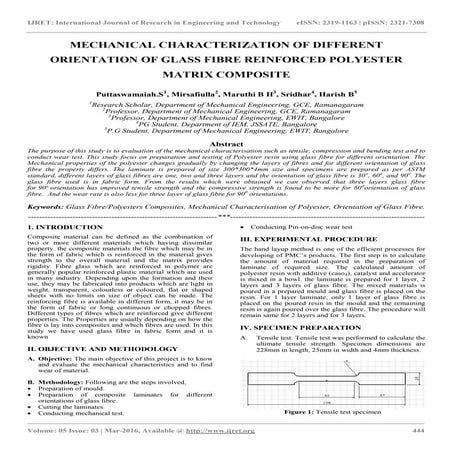 Mechanical characterization of different orientation of glass fibre reinforce...