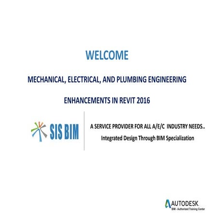 Mechanical, electrical, and plumbing engineering enhancements in revit 2016 nk