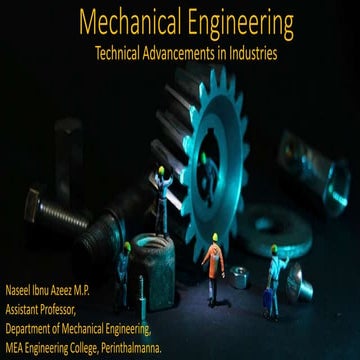 Technical Advancements if the field of Mechanical engineering 