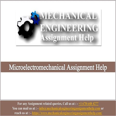 Microelectromechanical Assignment Help