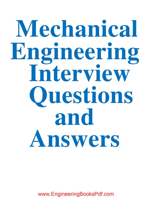 25 best mechanical engineering interview questions and answers pdf free ...
