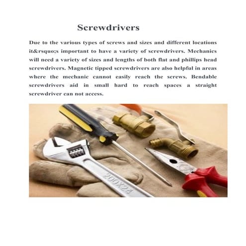 Mechanical engineering tools