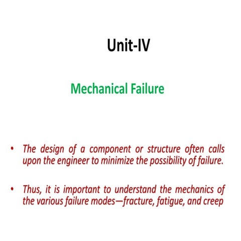 Mechanical Failure a topic in material science engineering mechanical enginee...