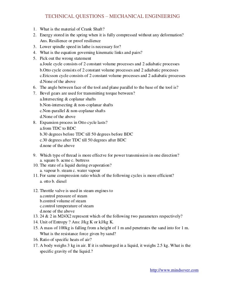 engineering interview questions