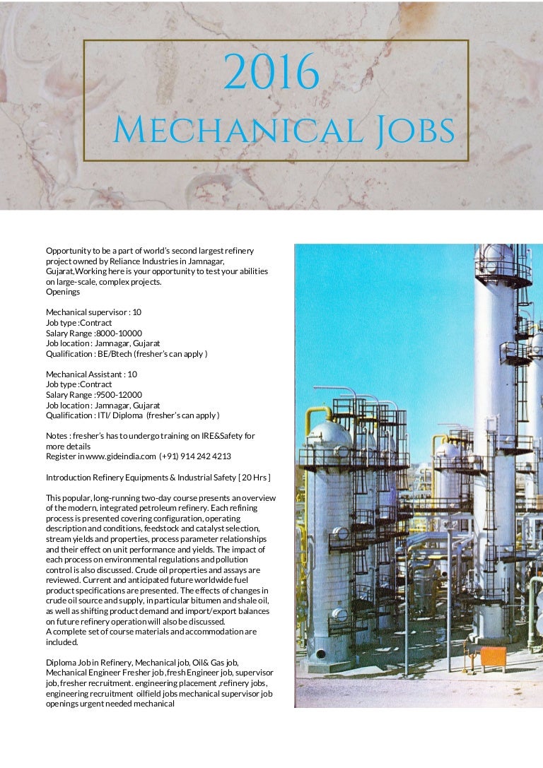 Mechanical jobs