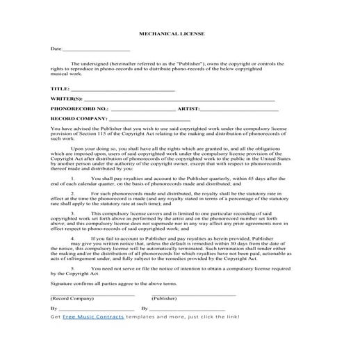 Mechanical license | PDF