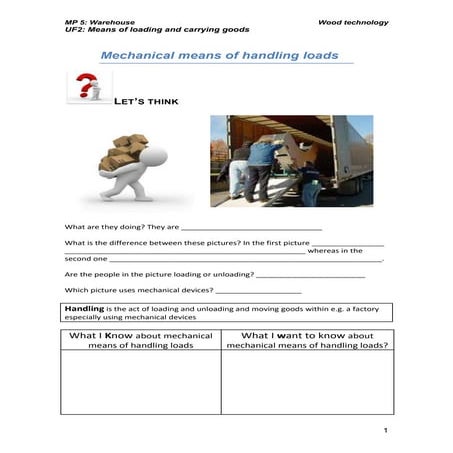 Mechanical means of loading loads | DOCX