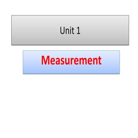 Mechanical measurement basics