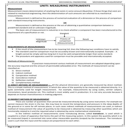 Mechanical measurement chapter 1