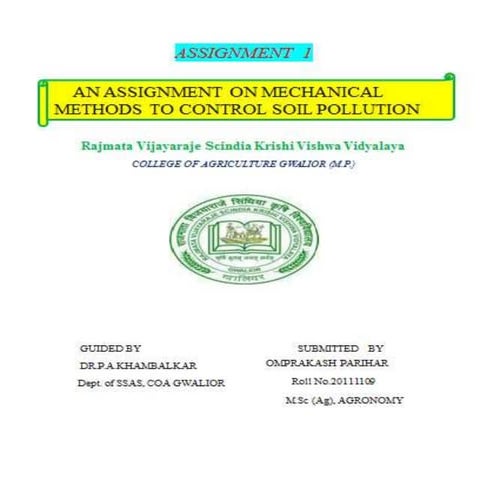 Mechanical methods to control soil pollution