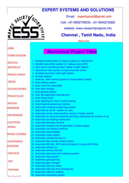 Mechanical projects