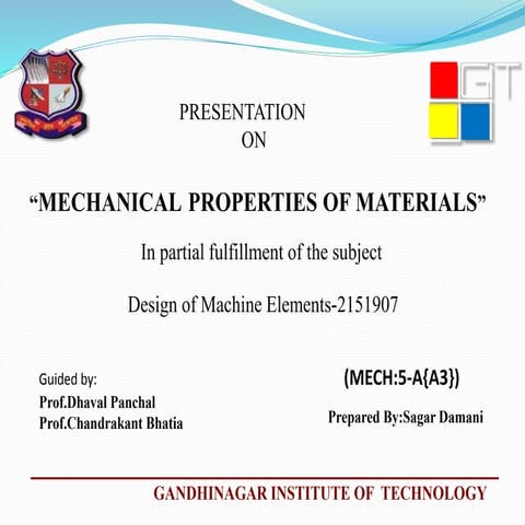Mechanical properties of materials