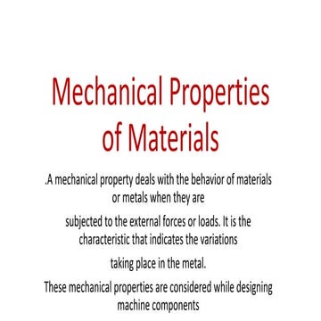 Mechanical Properties of Materials  ppt fileppt