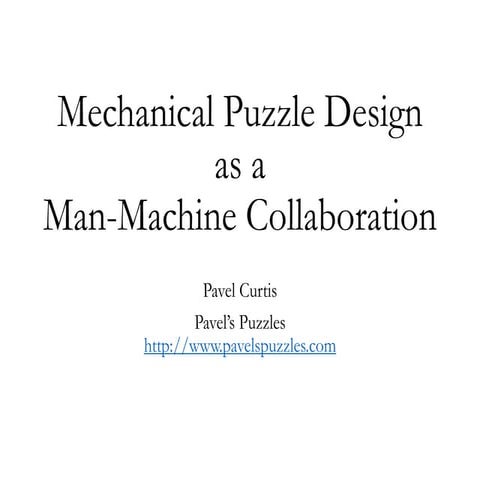 Mechanical puzzle design