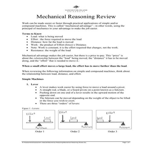 Mechanical reasoningreview