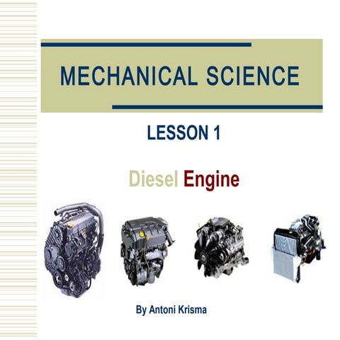 Mechanical science 2 diesel engine