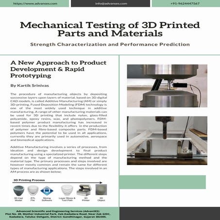 Mechanical Testing 3d Printed Parts and Materials