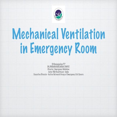 How to initiate Mechanical ventilation in ED ?