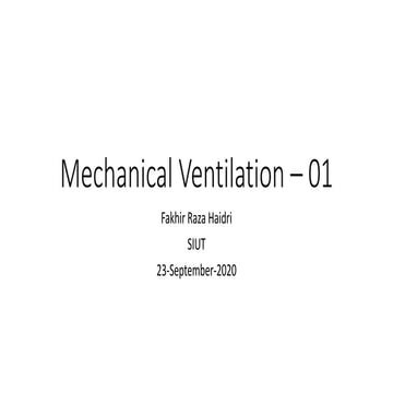 Mechanical ventilation 1
