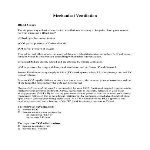 Mechanical ventilation
