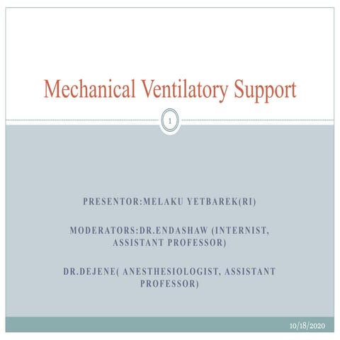Mechanical ventilatory support